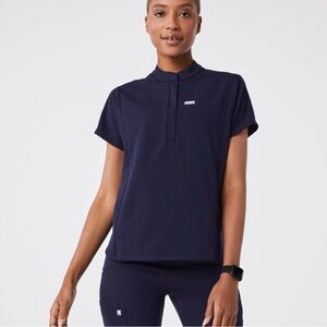 Figs Navy Montex Scrub Top